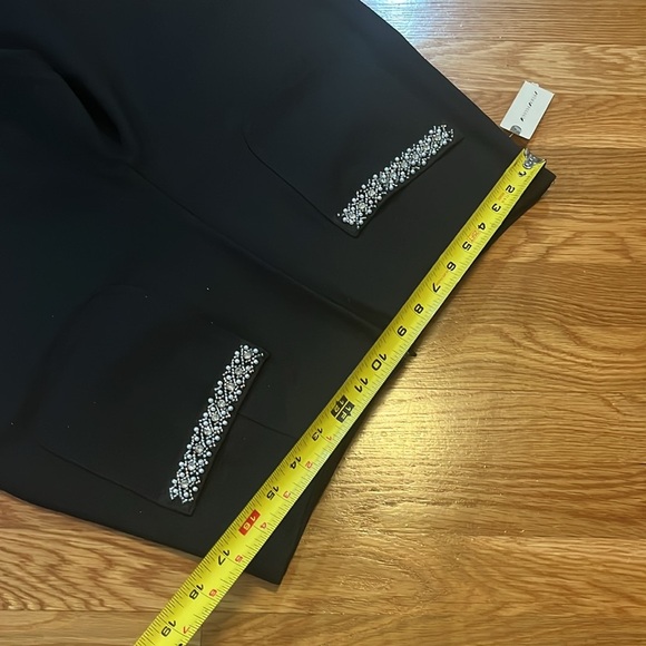 Anthropologie The Colette Cropped Wide-Leg Pants Rhinestone Ed Size 32 NWT - Picture 6 of 15